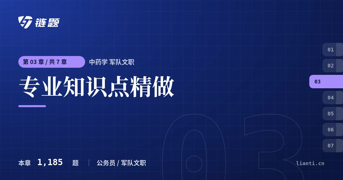 中药学 军队文职 专业知识点精做章节封面
