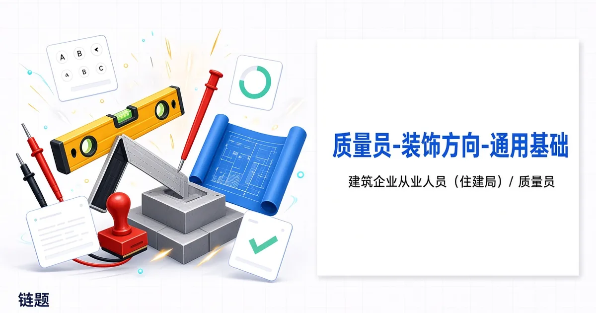 质量员-装饰方向-通用基础题库封面