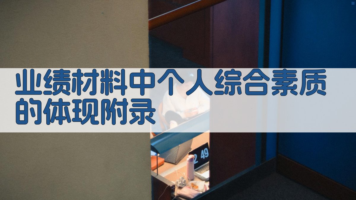 业绩材料中个人综合素质的体现 · 附录 图3