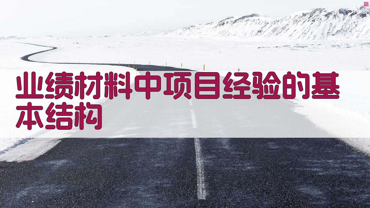 业绩材料中项目经验的基本结构 图2