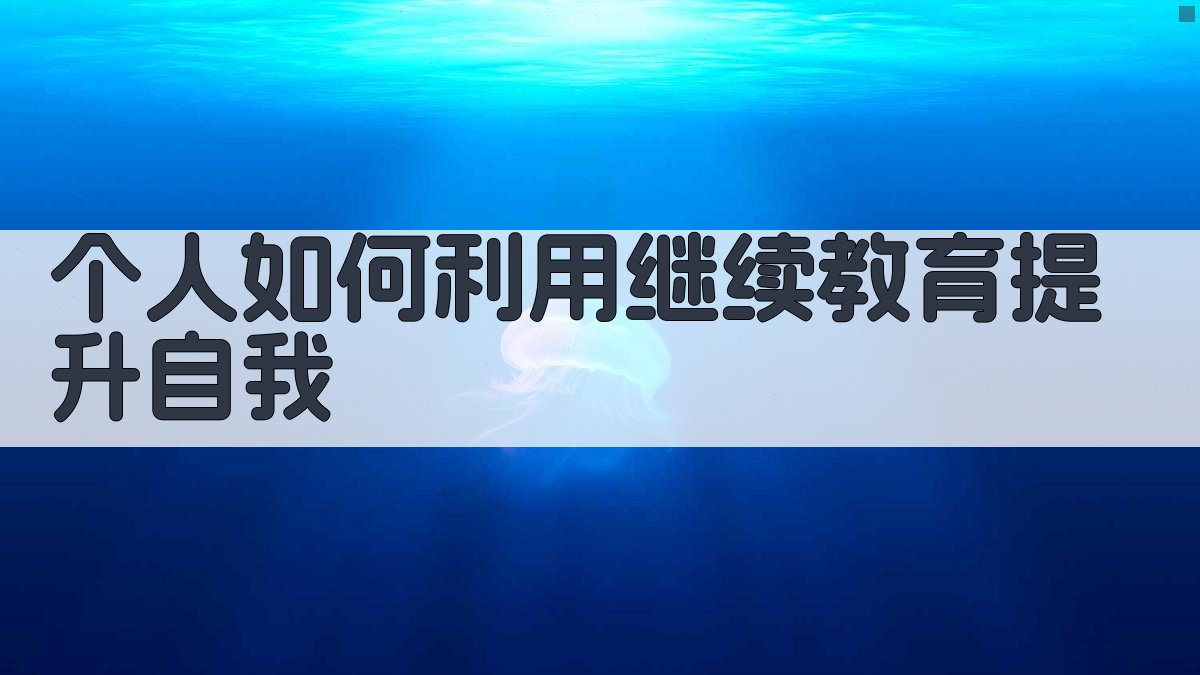 个人如何利用继续教育提升自我 图3