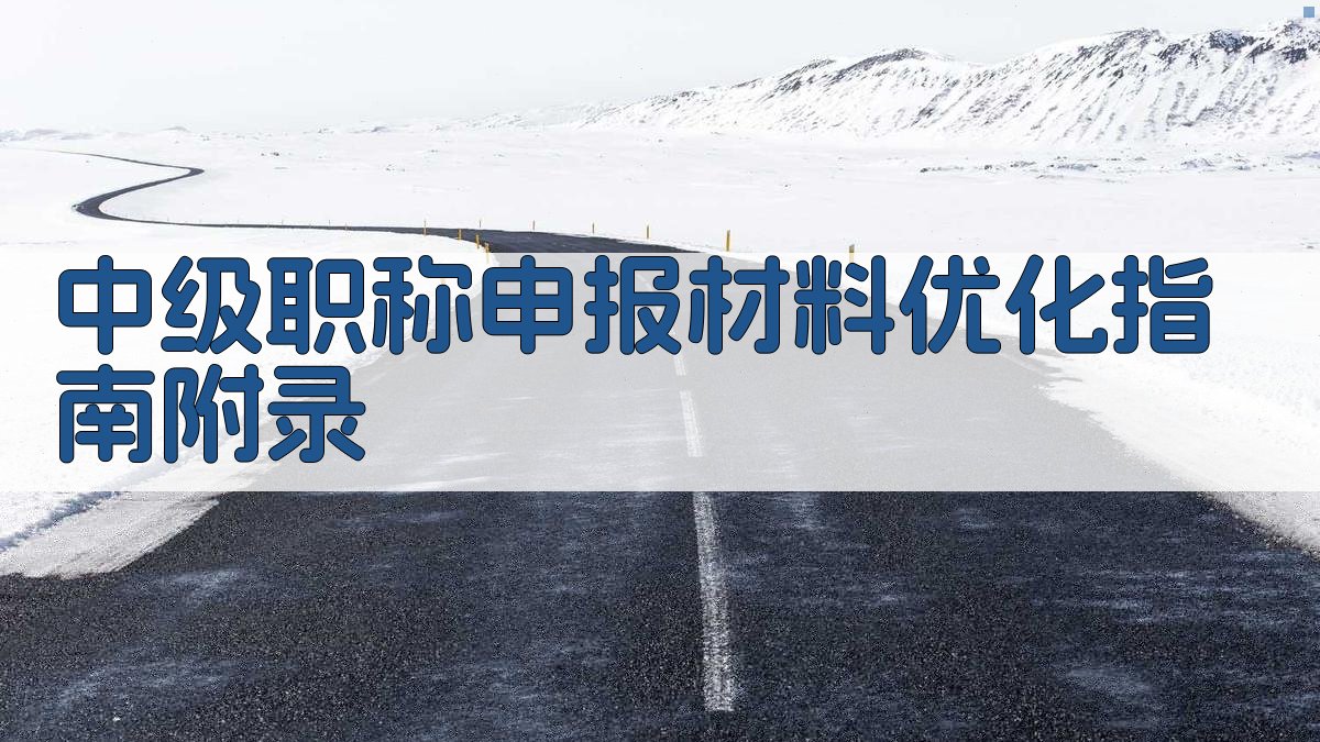 中级职称申报材料优化指南 · 附录 图3