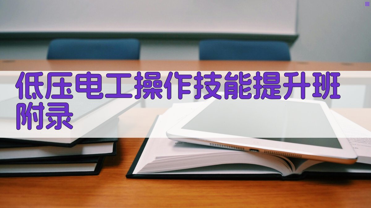 低压电工操作技能提升班 · 附录 图4