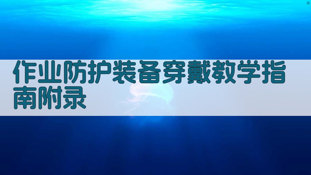 作业防护装备穿戴教学指南 · 附录 图1