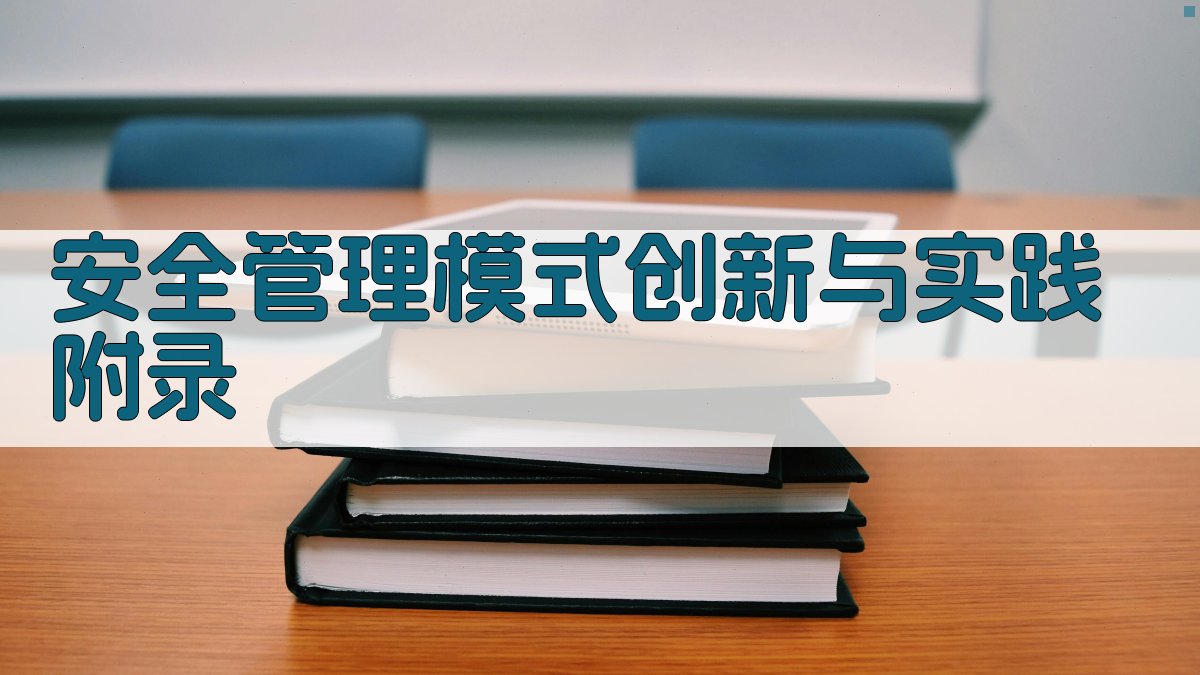 安全管理模式创新与实践 · 附录 图4