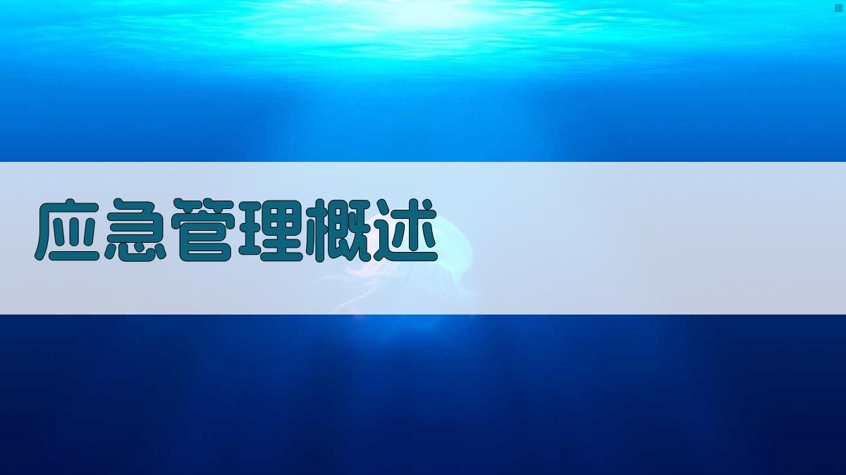 应急管理概述 图1