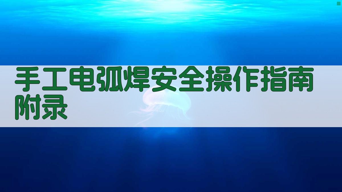 手工电弧焊安全操作指南 · 附录 图4