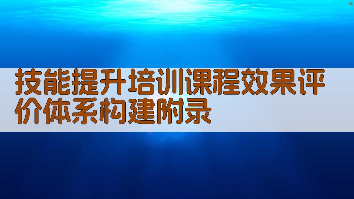 技能提升培训课程效果评价体系构建 · 附录 图5