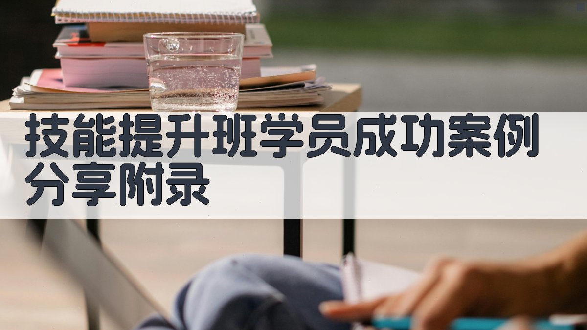 技能提升班学员成功案例分享 · 附录 图5