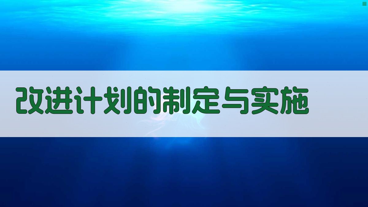 改进计划的制定与实施 图3