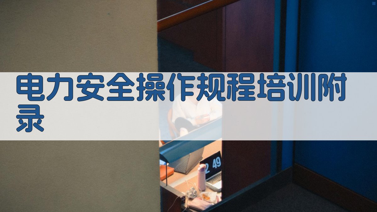 电力安全操作规程培训 · 附录 图4