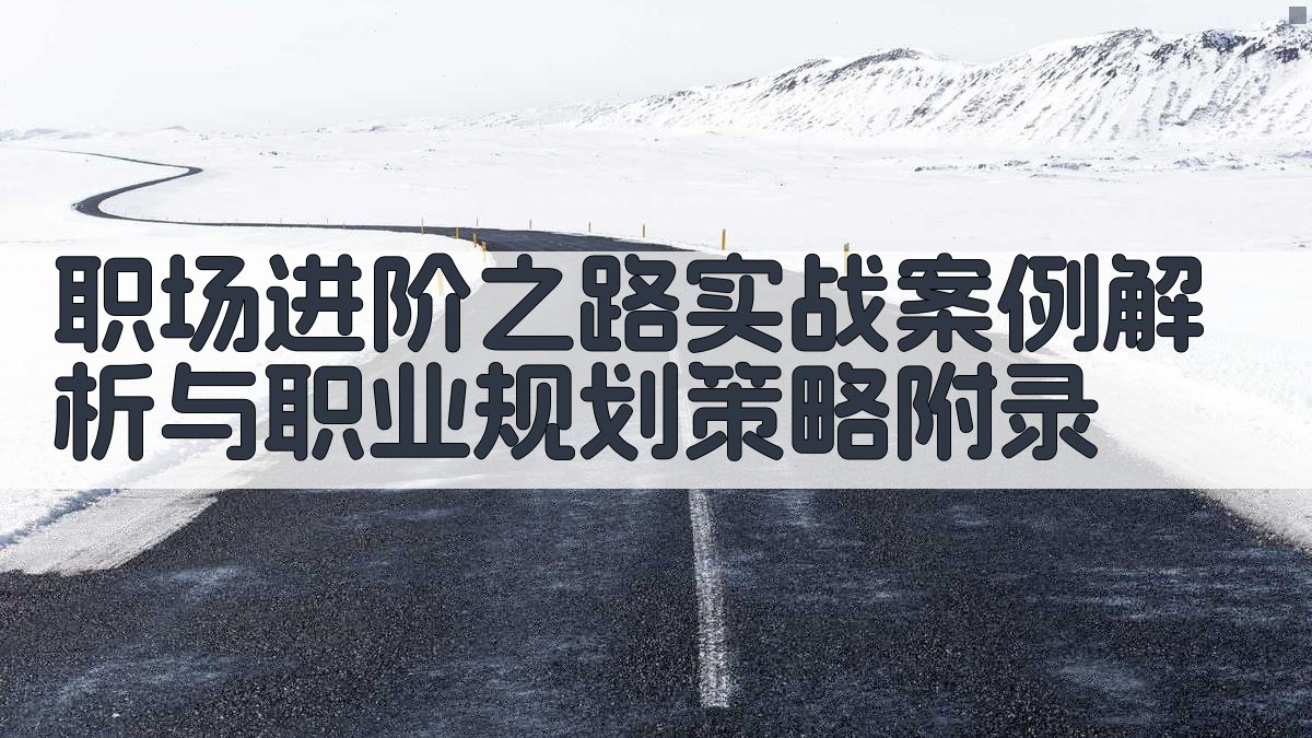 职场进阶之路实战案例解析与职业规划策略 · 附录 图4