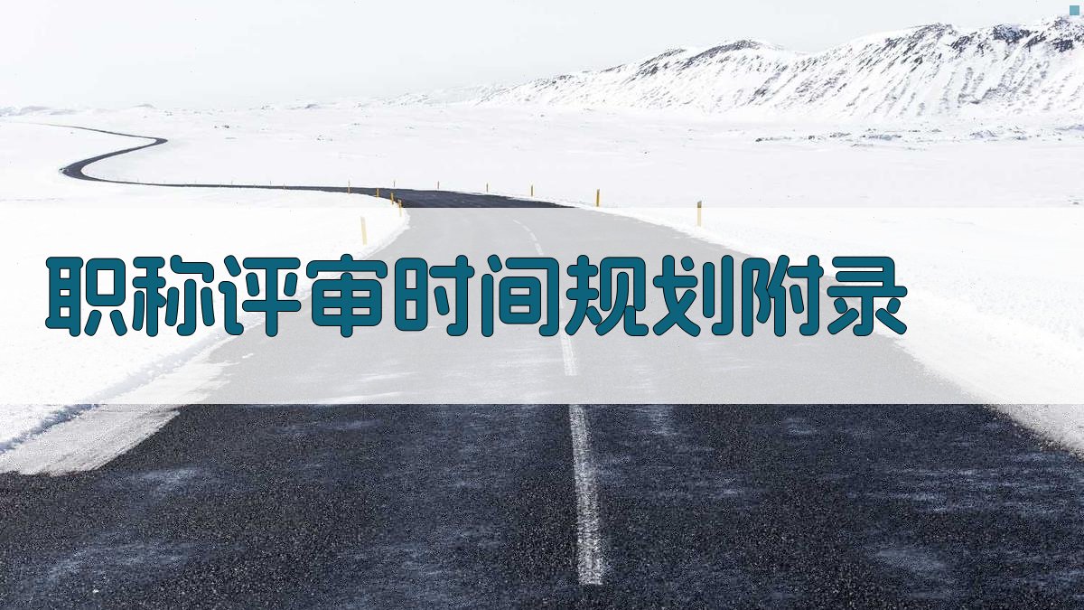 职称评审时间规划 · 附录 图2