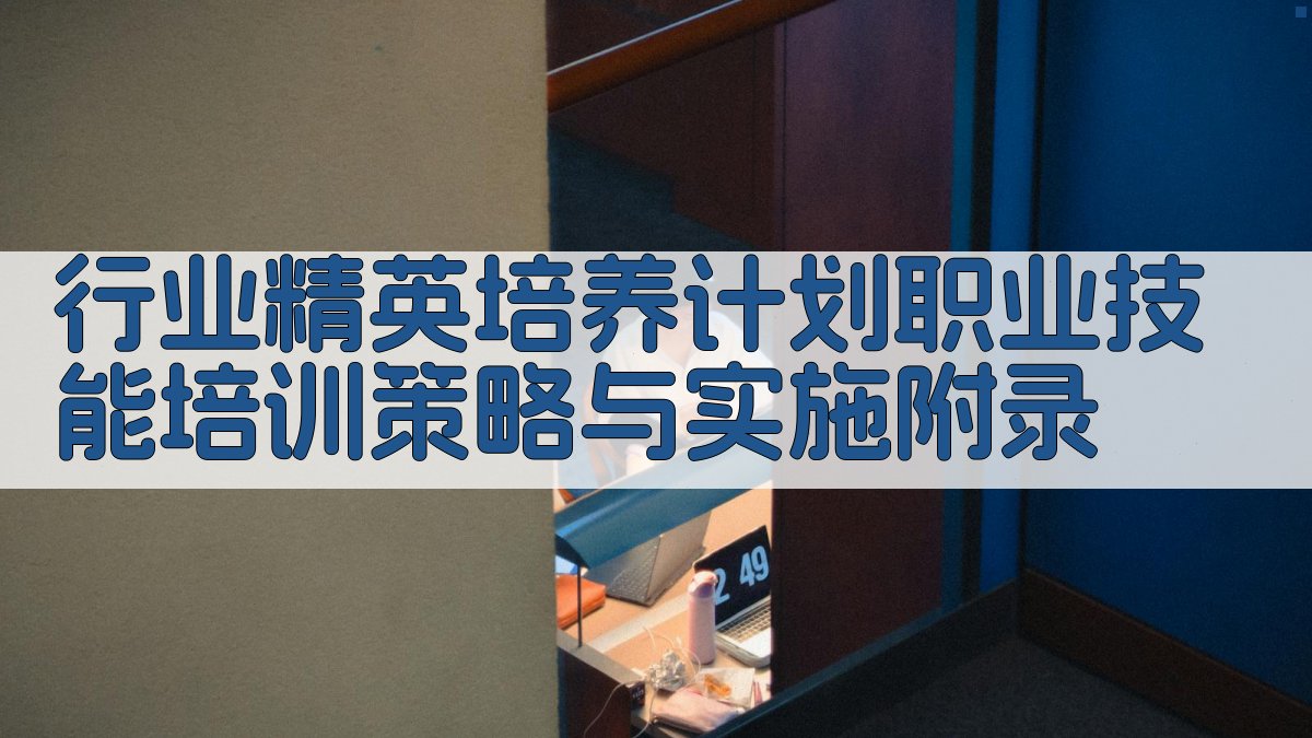 行业精英培养计划职业技能培训策略与实施 · 附录 图5
