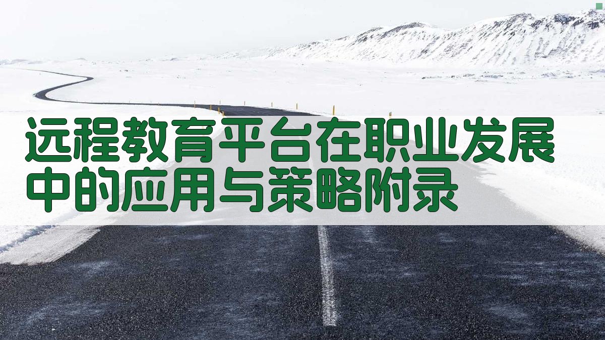 远程教育平台在职业发展中的应用与策略 · 附录 图5