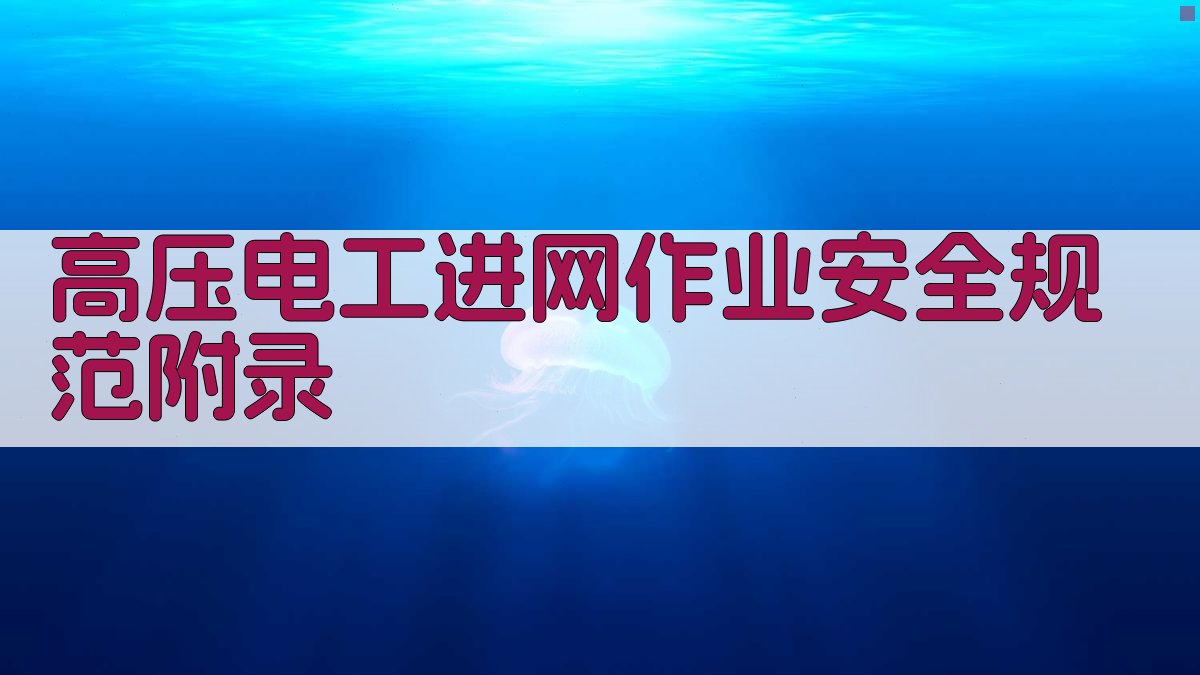 高压电工进网作业安全规范 · 附录 图4