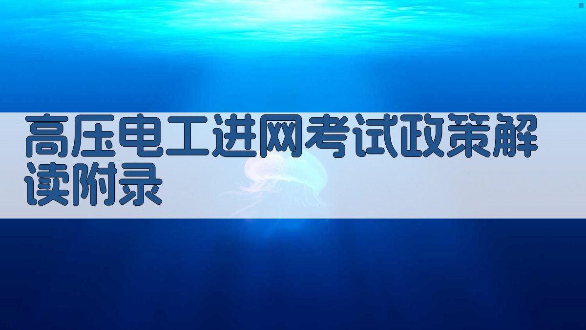 高压电工进网考试政策解读 · 附录 图3