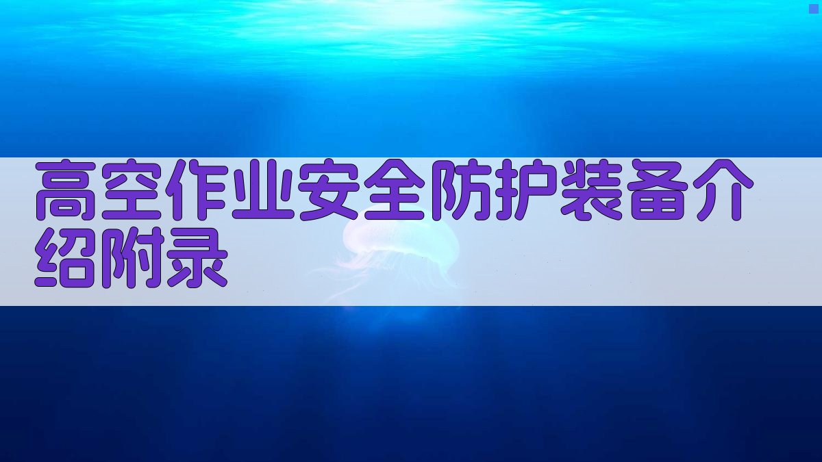 高空作业安全防护装备介绍 · 附录 图2