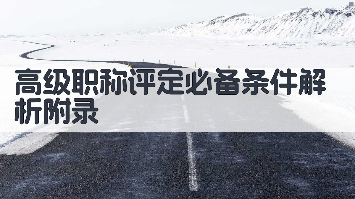 高级职称评定必备条件解析 · 附录 图2